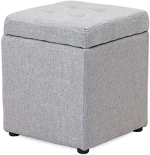 Pouf de rangement en tissu avec charnière coffre à jouets sécurisé