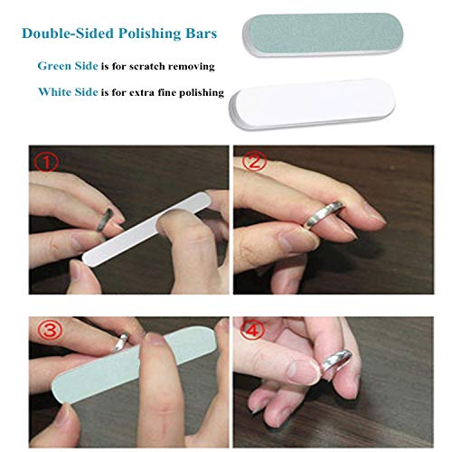 Ring Sizer Measuring Tool, Ring Multisizer Ring Mandrel Steel,4Pcs Ring Size Adjusters,Ring Sizer,Plastic Ring Sizer Gauge And 2 Polishing Stick #TOP5