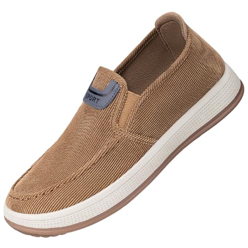 Zapatos de Barco para Hombres Mocasines para Caminar Zapatos Anchos Zapatillas Antideslizantes Ligeras Comodidades Moda Trabajo de Negocios Off White Size 39