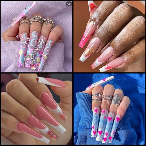 Image of UNA GELLA Soft Gel Nail Tips XXL 432pcs Square Coffin No C Curve Clear Tapered Straight Nail Tips 2 Style For Salon Home DIY