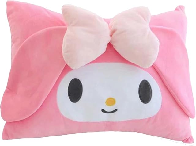 My Melody Kuromi Pillowcase Cotton Pillowcase Cute Plush Throw Pillow Case Anime Pillows Cover Decorative for Dormitory 6242CM (Pink)
