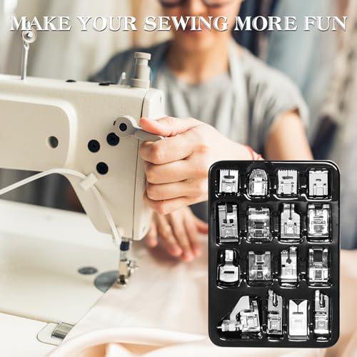 16 Pcs Sewing Machine Presser Feet Set, Sewing Machine Foot Fit for Brother, Singer, Janome, Babylock, Elna, Toyota, New Home, Simplicity, Necchi, and Most of Low Shank Sewing Machines