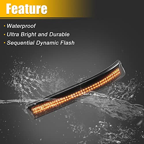 X Autohaux Led Turn Signal Light Assembly For Ford F-150 2009-2014 9L3Z-17E749-Aa Rear View Mirror Side Marker Lights Reflector Indicator Led Turn Signal Lamp Assembly Amber Light 2Pcs #TOP4