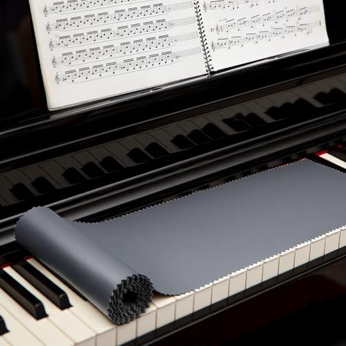Piano Keyboard Dust Cover Fabric Gray
