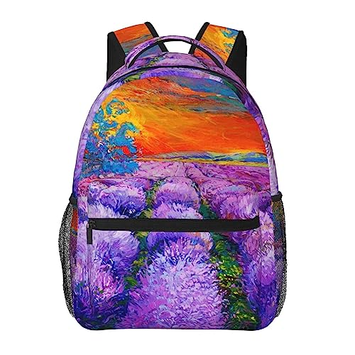 Sac à dos imprimé marbre lavande pour ordinateur portable léger