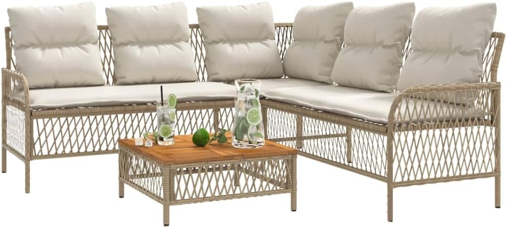 Patio Sofa Set Beige Furniture Set