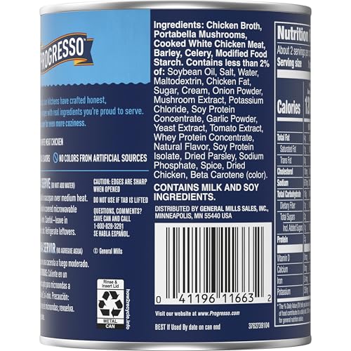 Image of Progresso Traditional Creamy Chicken & Mushroom with Barley Soup, 18.5 oz