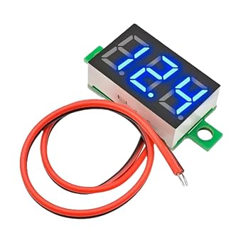 ICSTORE DC Voltmeter Indicator - DC 3.5-30V, LED Display Panel DC Digital Voltage meter for Electrical, Computers, Electronics, Home, Industrial Equipment's (BLUE, PACK OF 1)