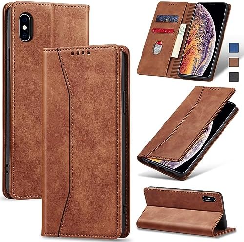 Jasonyu Case for Samsung Galaxy A23 5G/4G Leather Wallet Flip Cover with Card Holder,Kickstand, Magnetic Closure,TPU Shockproof Phone Case Compatible with Samsung A23 (Brown)