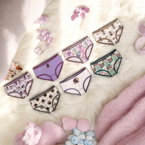 El Encanto 100% Combed Cotton Girls Underwear, Pack of 7 in Size 6, Super Soft and Comfortable Girls Briefs, Colorful and Durable Design, Ideal for Everyday Use, and Quality Guaranteed. Multi2