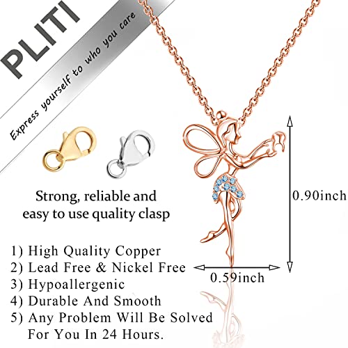 PLITI Fairy Necklace For Dentist Dental Hygienist Assistant Jewelry Fairy Wings Birthstone Necklace Sisters Birthday Gift2