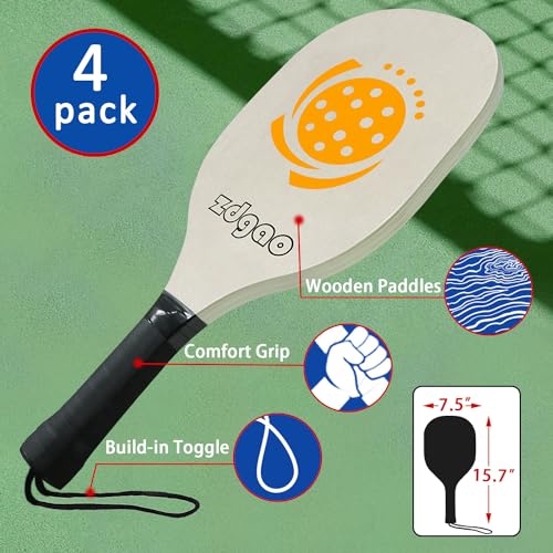 Portable Pickleball Net with Wheels Set System, 22FT Full Net, 4 Paddles - image 6