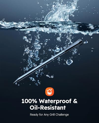 Image of Smart Wireless Meat Thermometer with Ultra-Thin Probe, Digital Food Thermometer 0.5S Instant Read, 600FT Bluetooth Range Real-Time Monitoring & Smart Alerts for BBQ, Grill, Smoker, Oven, Air Fryer