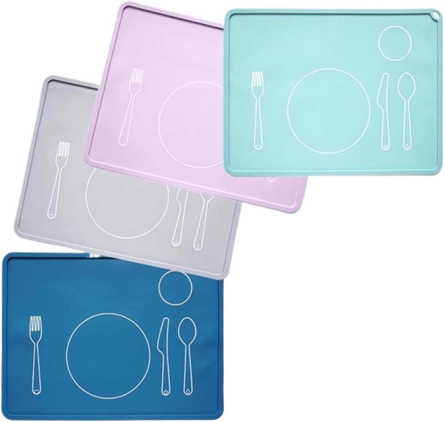 Table Mat Anti-Stick Anti-scalding Food Grade Thicken Placemat Kindergarten Children Dinner Silicone Mat(Gray)