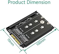 Vista 4 de HLT SSD NVME M.2 en 1 y llave B/SSD con llave B & M a SFF-8639 U.2 con soporte de marco - Conserva mSATA SSD como unidad SATA de 0.276 in 2.5