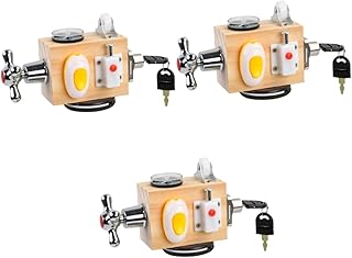 Toyvian 3 Peças Brinquedos Montessori Placa Ocupada Montessori Cubo De Atividade De Madeira Placa Ocupada Para 1 Ano De Idade Cubo Ocupado Brinquedos De Viagem Montessori Brinquedos