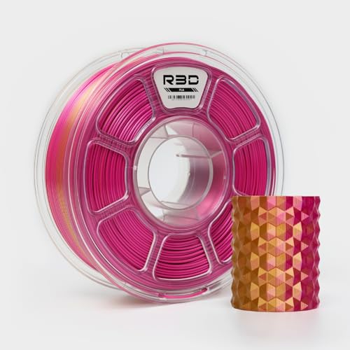 R3D Dual Color Silk PLA 3D Printer Filament Filament, Co-Extrusion, 1.75mm 1KG, 30-370 mm/s High-Speed Printing, 1.75mm,