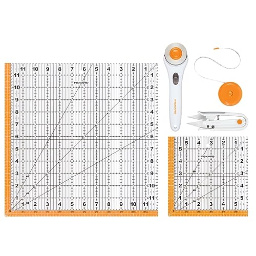 Fiskars Lot de 5 pièces pour courtepointe pour réussir des découpes de tissus droites
