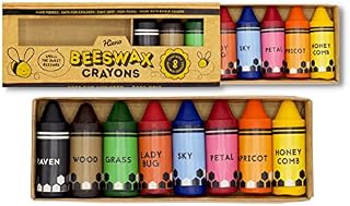Hieno 100% Pure Beeswax Crayons Handmade  Natural Crayon Box Safe for Kids and Toddlers (Rounded)