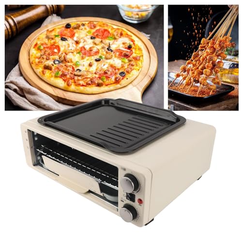 OZTYSGXM Pizzaofen mit Timer und Sichtfenster, 5 in 1 Elektrischer Pizzaofen füR Innenbereich Pizzabackmaschine Edelstahl PizzabäCker füR Gewerbliche & HeimküChen