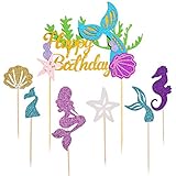 Mermaid Cake Topper，Since1989 Mermaid cake Topper for Baby Shower, Under the Sea, Brithday Party....