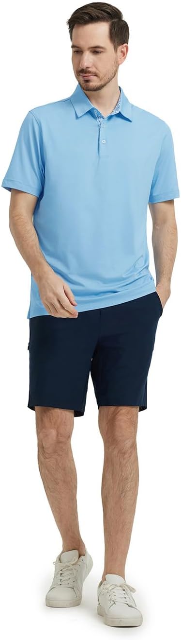 Men's Polo Shirts Short Sleeve Casual Solid Stylish Dry Fit Performance Designed Collared Golf Polo Shirts for Men - Image 7