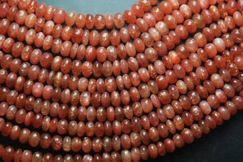 Sunstone 10mm rondelles lisses pierre naturelle fil perles 8 pouces - 2