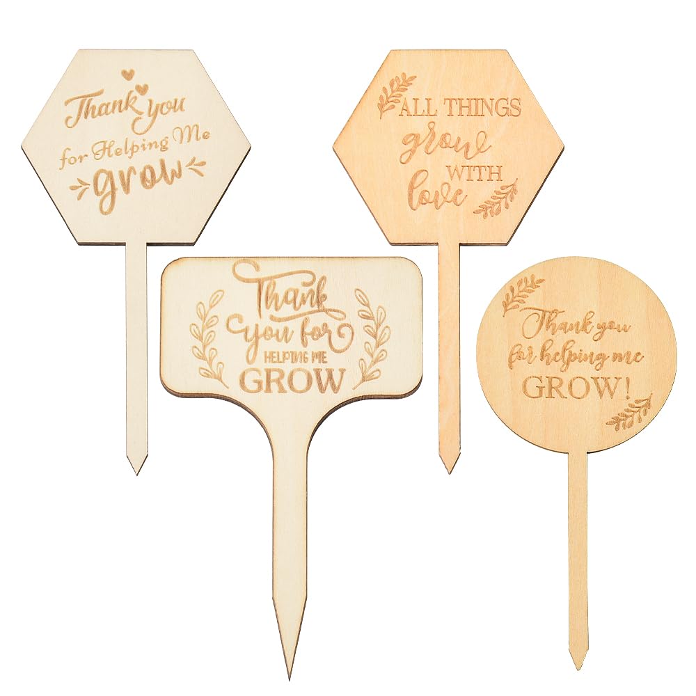 Plant Labels for Outdoor Garden Waterproof Wood Herb Plant Markers for Indoor Plants Signs Decor for Pots Funny Plant Tags Novelty Plant Lover Gifts for Women House Plant Accessories Gifts Ideas