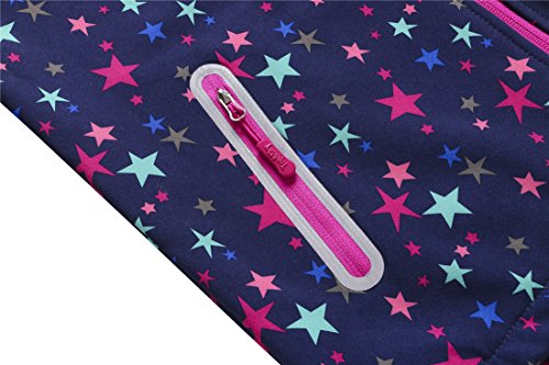 M2C Girls Hooded Softshell Pattern Windproof Active Jackets With Composite Mesh Purple 4-5 #TOP3