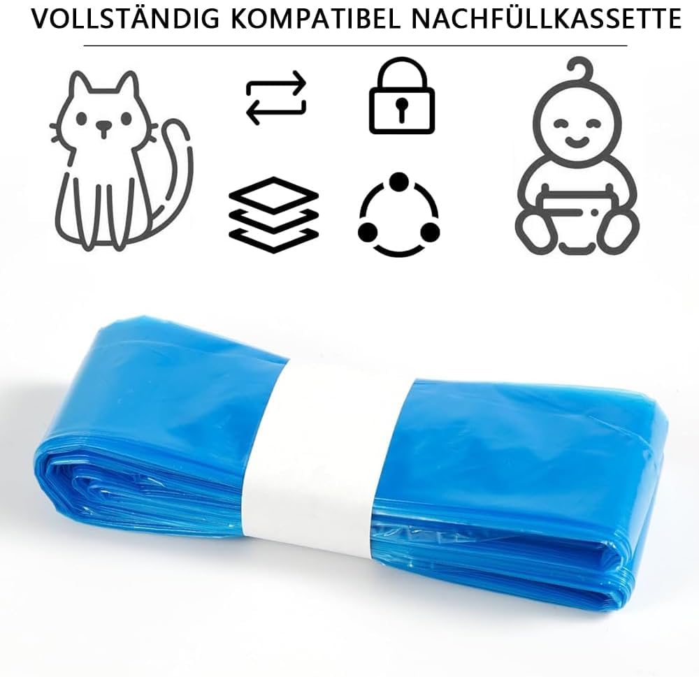 12 recargas para cubos de pañales compatibles con Spross & Littycat & Litter Locker II y Litter Locker Fashion Cubo de basura para gatos