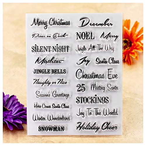 Kwan Crafts Words Merry Christmas Snowman Season's Greetings Clear Stamps For Card Making Decoration And Diy Scrapbooking #TOP11
