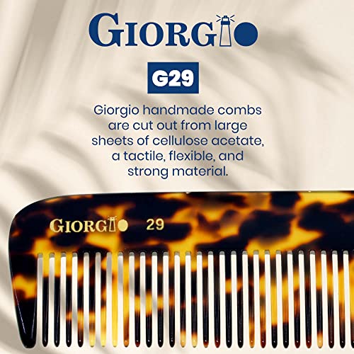 Giorgio G29 All Coarse Hair Detangling Comb Wide Teeth Pocket Comb For Thick Curly Wavy Hair. Hair Detangler Comb For Grooming Styling Hair, Beard And Mustache. Handmade Saw-Cut And Hand Polished #TOP4