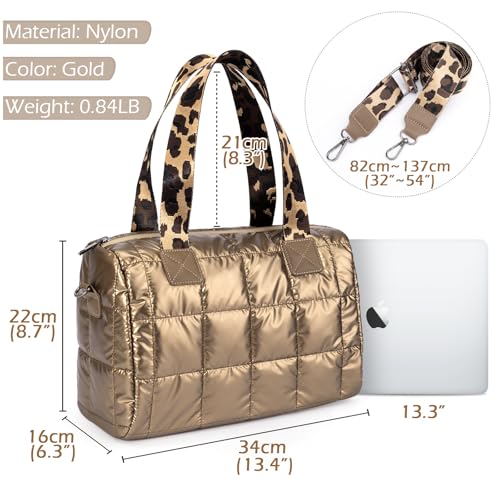 WiseBoy Quilted Crossbody Bags Handbag for Women, Gold Trendy Puffy Shoulder Bag Fashion Purse for Girls, Ladies3