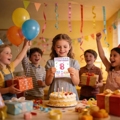 8th Birthday Card, Happy Birthday Decorations for Girl, 8 Year Old Ideal Bday Gift for Daughter, Amazing Gift for Granddaughter - 5
