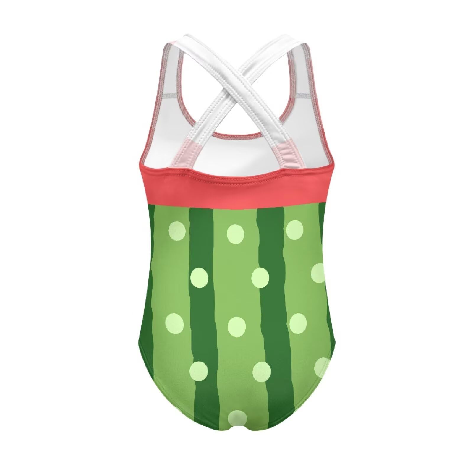 Viewamoon Girls Watermelon Swimsuit for Kids Cross-Back Shoulder Straps Swimwear One Piece Bathing Suits Size 11-12 for Swimming Spa Pool Beach Vacation