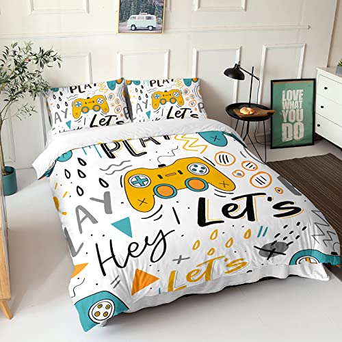 HOSIMA Parure de Lit Gamer pour Enfants Adultes, Ensemble de Housse de Couette pour Manette de Jeu Contrôleur de Jeu Vidéo pour Garçons, Ensemble de Literie...
