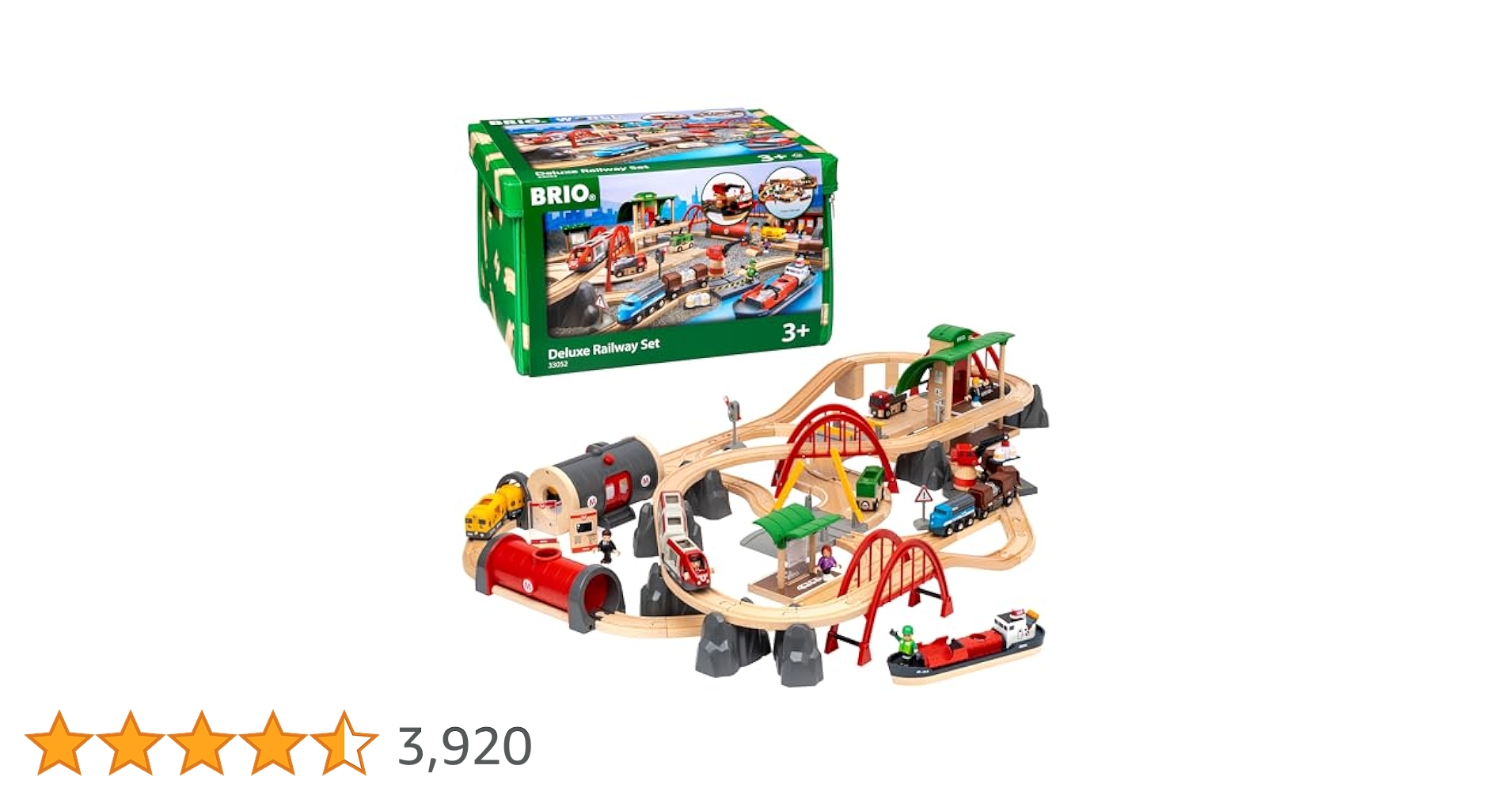 (未使用･未開封品)　BRIO (ブリオ) WORLD レール&amp;ロードデラックスセット [ 木製レール おもちゃ ] 33052 p1m72rm ヤマダモール | BRIO ( ブリオ ) WORLD レール&ロードデラックス