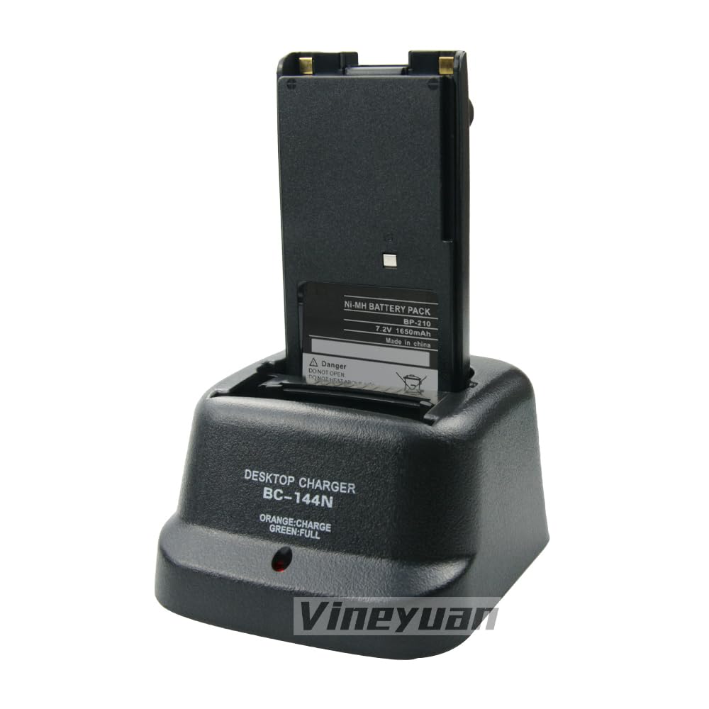 BC-144N Caricabatterie Caricabatterie da Scrivania per Icom IC-A6 IC-A24 IC-F4GT IC-F30GT IC-F11 Caricabatterie Rapido Radio Bidirezionale