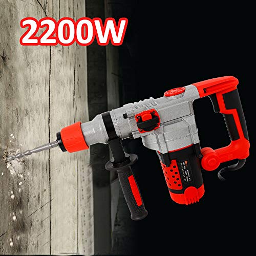 Bohrhammer 2200W Elektrisch Stemmhammer Schlagbohrmaschine Abbruchhammer Bohrhammer mit Bohrersatz Koffer 30 Zylinder Hochleistungshammer 0-930 U/Min – Bild 6