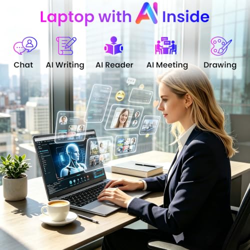 Image of 15.6 inch FHD Laptops with AI Assistant Included, Quad-Core Processor