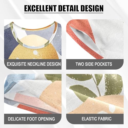 Summer Pajama Set Watercolor Easter Eggs Pattern, Short Sleeve Sleepwear Nightwear4