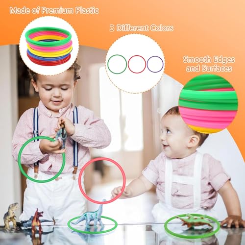 6 Stück Kunststoff Toss Ringe Set, Ring Toss Spiel, Farbige Wurfringe Spielsachen Für Kinder Und Erwachsene, Kind Target Übungsspiele, Grün, Lila, Rot, Kiuiom