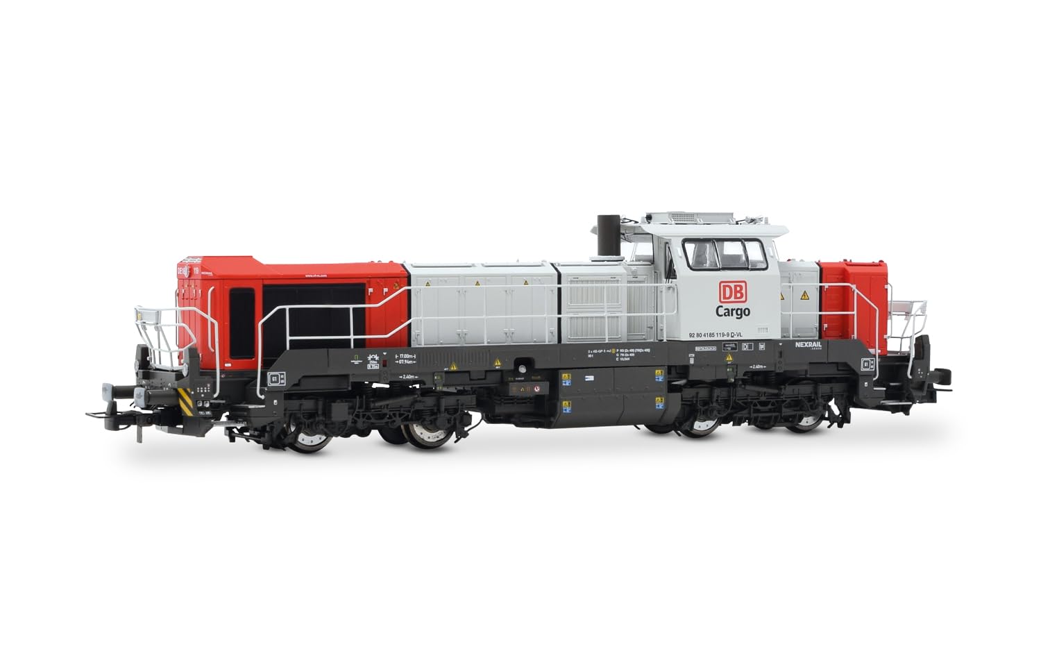 Rivarossi HR2989 DB Cargo, Vossloh DE 18 diesel locomotive, red/grey livery, ep. VI, Railway Diesel Locomotive, for ages 14+