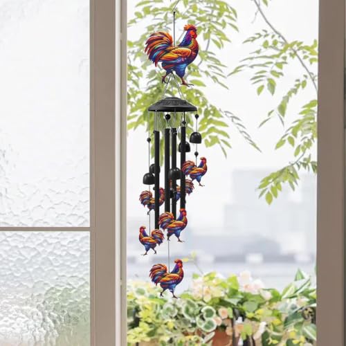 Campanas de viento de gallina vintage: adornos metálicos para jardín 4
