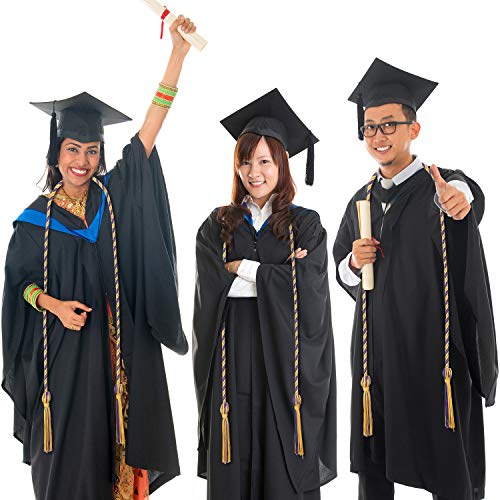 Image of TecUnite Graduation Cords Honor 2026 Polyester Yarn Decorative 67 inch Long Garland Twist Ties with Tassels for Bachelor Gown Graduation