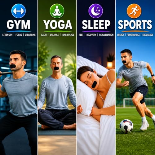Image of Mouth Tape for Sleeping Adults & Kids (PACK OF 60) | CE Certified - Mouth Tape For Snoring, Hypoallergenic Adhesive Mouth Strips For Sleeping, Mouth Patch For Sleep , Mouth Breathing Stopper Black Strips