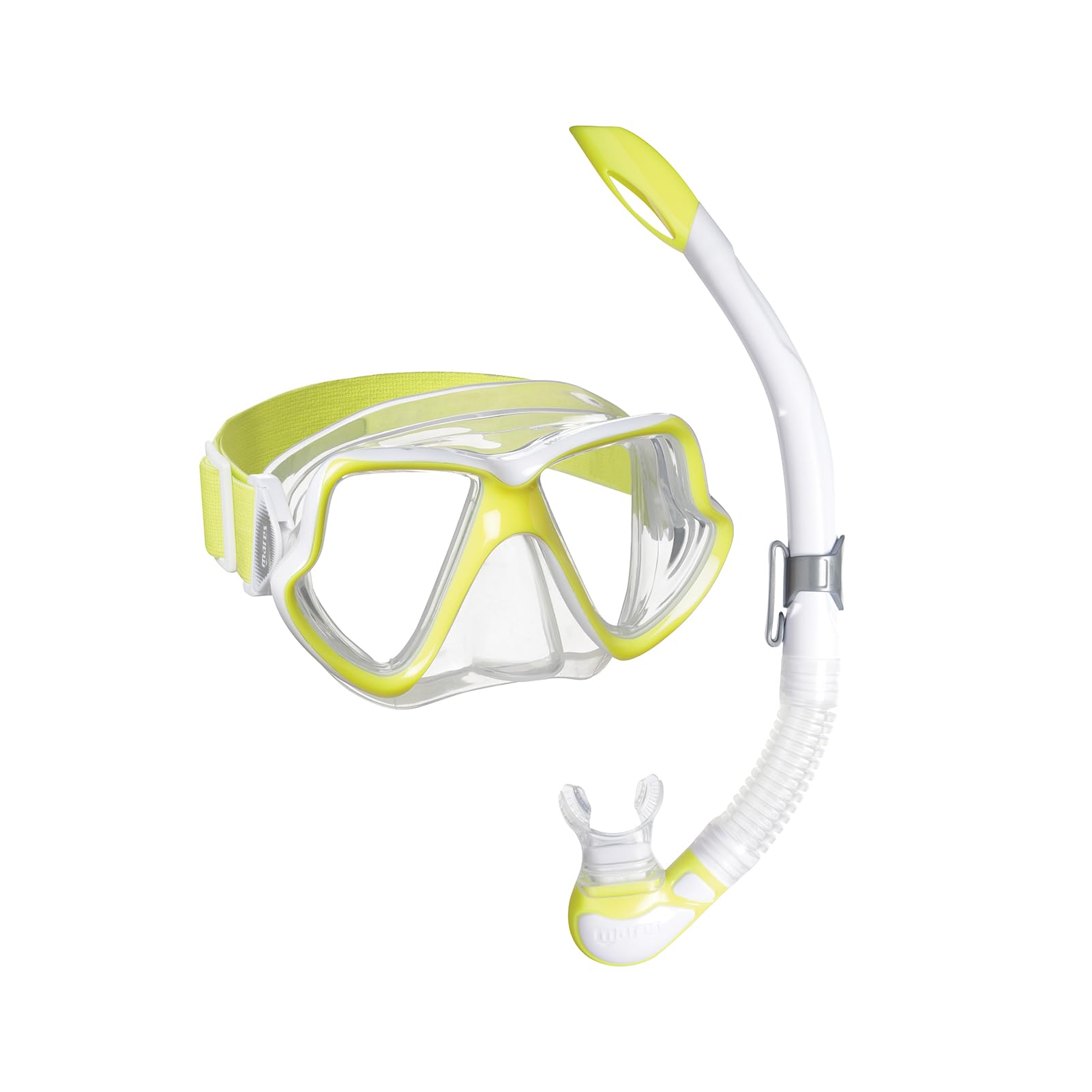 Mares Wahoo Neon Combo – Schnorchelset Erwachsene, maschera in silicone, halb-trockener Schnorchel mit Ventil, ideale per Schnorcheln und Unterwassererkundung