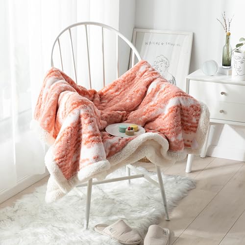 UKELER Sherpa Throw Blanket 50 × 60 inches, Classical Abstract
