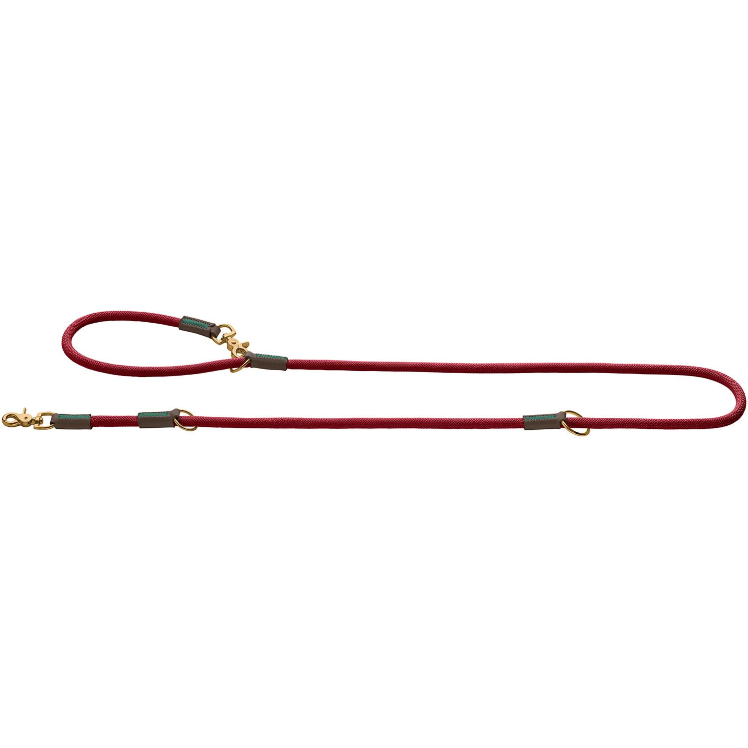 HUNTER Correa Ajustable para Perros Malia, Color: Rojo Vino y marrón Oscuro, Cuerda Flexible y Piel Resistente, Ajustable en 3 Posiciones, Ligera, Resistente, Aspecto Moderno, Fabricado en Alemania