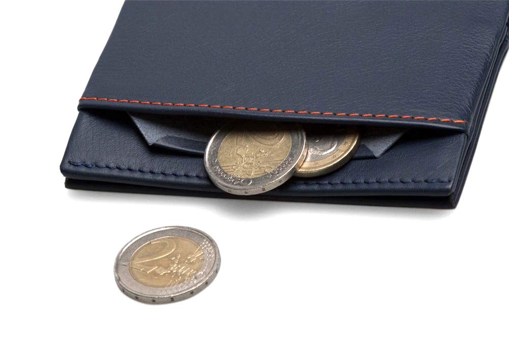 ROIK Cartera Hombre de Piel Vacuno - Billetera para 12 Tarjetas, Monedero, Tarjetero - Avenue Navy